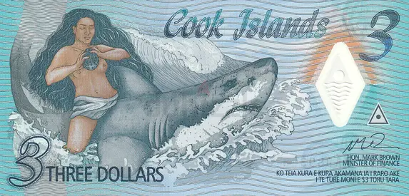 COOK ISLAND 3 DOLLAR BANKNOTE 2021