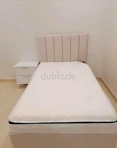 Modern Single Bed with Velvet Fabric Finishing