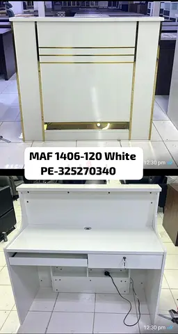 Elegant White Bar Table with Gold Accents