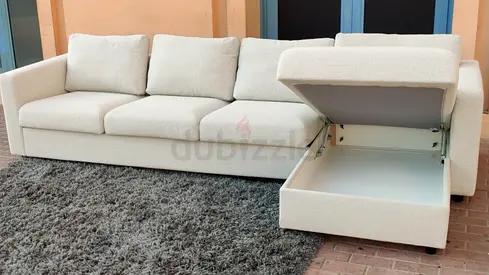 Looks great Condition Ikea Vimle L Shape Sofa Beige with storage