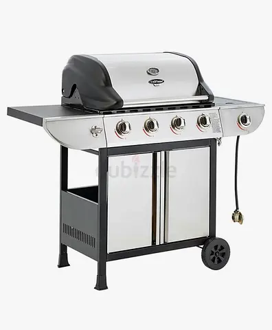 Uniflame Classic 4 Burner Gas BBQ with Side Burner – Stainless Steel