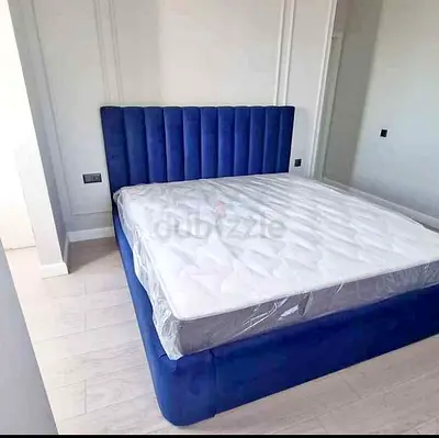Queen Size Stylish Blue Velvet Bed Are Available At Affordable Price