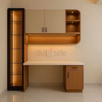 Stylish Wall-Mounted Study Desk with Storage