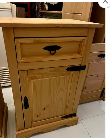 Charming Wooden Nightstand with Drawer and Cabinet