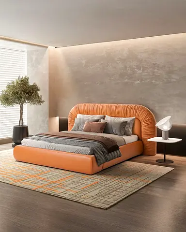 Stylish Modern Bed with Cozy Accents