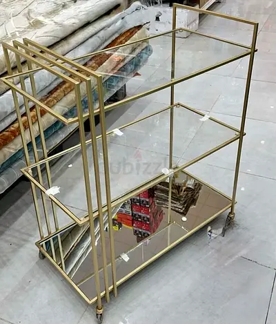 Elegant Gold and Glass Serving Cart for Your Home