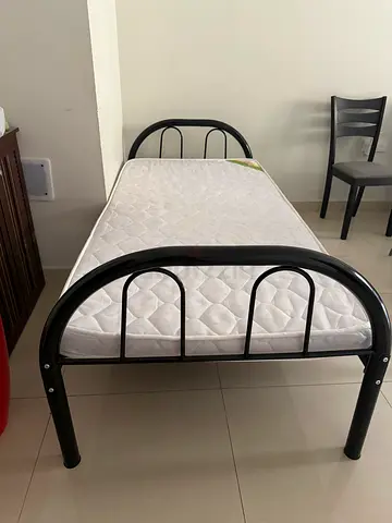 Durable Single Bed Frame with Mattress
