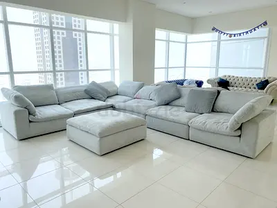 Looks great Condition Pan Home pianca feather filled Modular Sofa with footstool