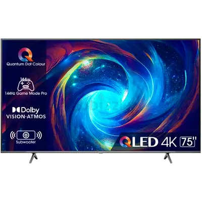Hisense 75 Inch E7K PRO Series QLED Smart TV 4K Ultra HD 144HZ with Dolby Atmos 75E7KQ PRO