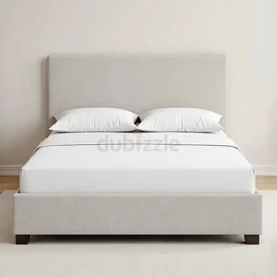 Elegant King Size Bed with Soft Upholstered Headboard