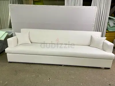 Comfortable White Boucle Fabric Sofa for Sale