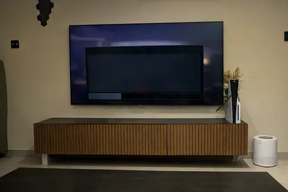 Modern Entertainment Center with Stylish Wooden Cabinet