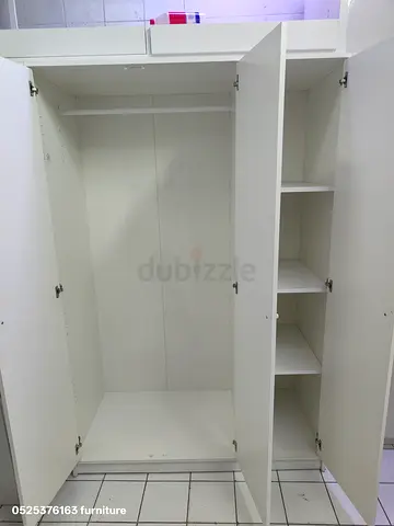 Minimalist White Wardrobe with Shelves