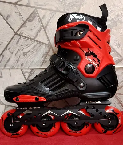 High-Performance Inline Skates in Red and Black