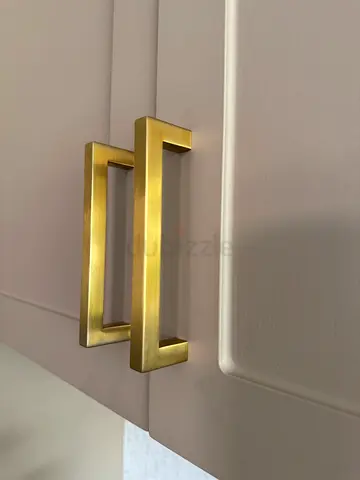 Ravinte 5 inch Kitchen Square Cabinet Handles Brushed Brass Drawer Pulls