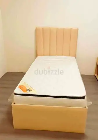 SINGLE FAIBRC WOOD BED INCLUDING MATTRESS 90X190 CM