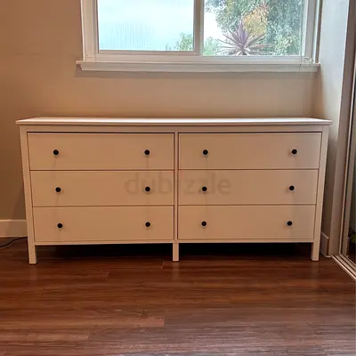 Modern White Dresser with Six Drawers