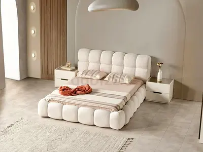 Stylish Modern Bed Frame with Cozy Accent Design