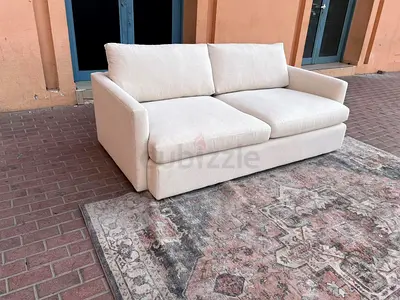 CrateBarrel Lounge Deep feather filled Three Seater Sofa Beige