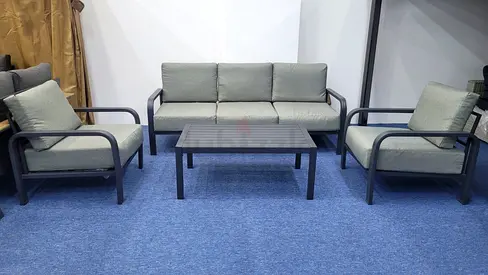 Stunning 5 Seater Grey Aluminium Garden Sofa Set