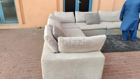 Comfortable Pan Emirates Corner U Shape Sofa With footstool