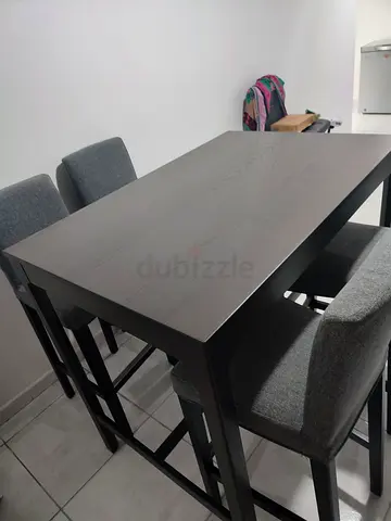 Modern High-Top Dining Table with Chairs