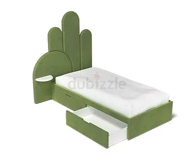 Brand New single bed premium fabric coated with manual storage unique design