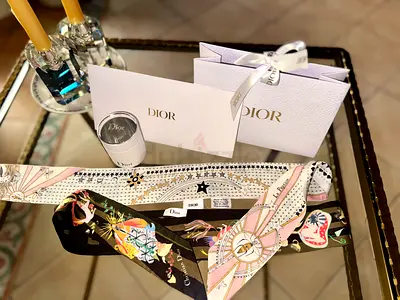 2 Original Dior 100% Silk Scarfs