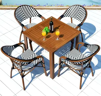 Stylish High-quality Aluminium metal rattan outdoor dining set