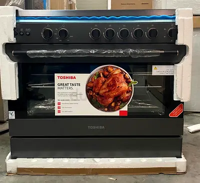 Brand New Toshiba Cooking Range 90x60 Cast Iron 5 Burner Cooker With Fan