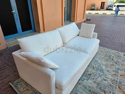 CrateBarrel Lounge Deep feather filled Sofa Beige