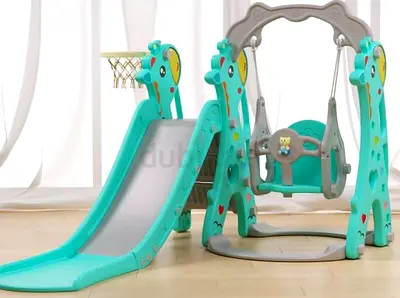 Fun Giraffe Slide and Swing Set for Kids
