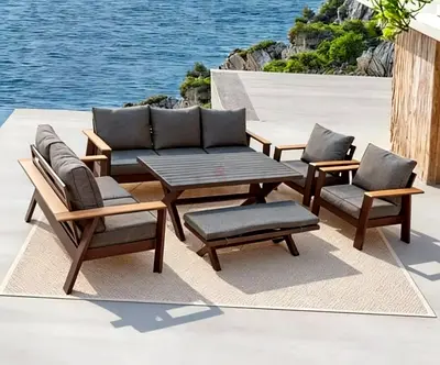 Stunning super High-quality 9-seater aluminium outdoor garden furniture set