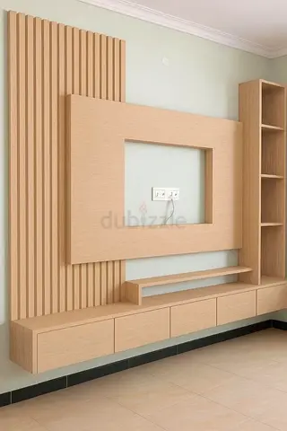 Modern Entertainment Center with Wooden Finish