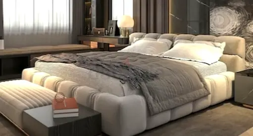 Stylish cozy 180*200 king size beige Bed