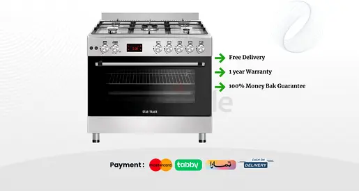 Gas Cooking Range 5Burner Star Track Cooker with Warranty and Free Delivery