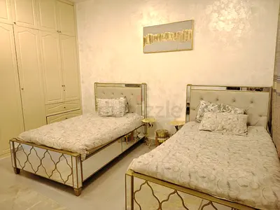 Elegant Twin Mirror Bed Set with Mattresses 120x200