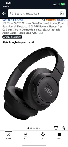 JBL Tune 720BT Wireless Over-Ear Headphones - Perfect for Music Lovers