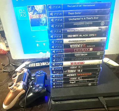 Collection of PS4 Games and Controller