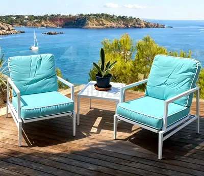 high-quality outdoor aluminium lounge chairs and table set