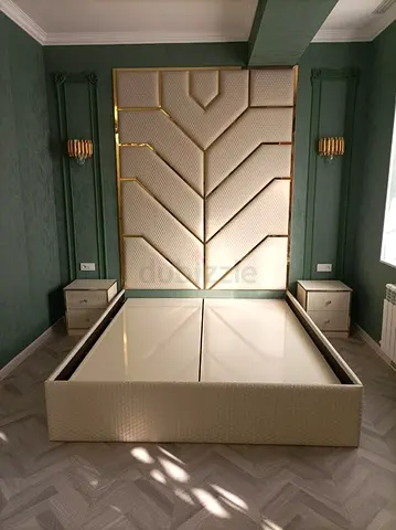 Elegant Cream Bed Frame with Stylish Headboard