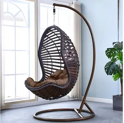 Cozy Dark Brown Hanging Egg Chair