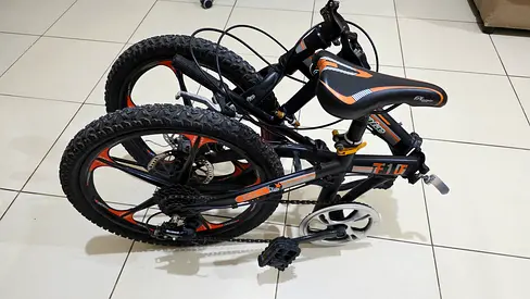 20 Folding Mountain Bicycle 7 Speed Shimano Foldable Bike Black Color