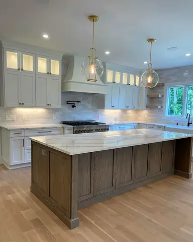 Modern Kitchen Island with Elegant Lighting