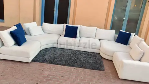 Comfortable Olta U Shape Sofa Beige