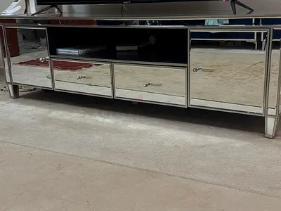Elegant Mirrored TV Stand for Modern Homes . Got from home center for 2400 dhs.