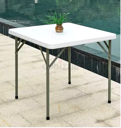 Square plastic folding table