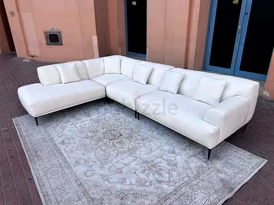 Stylish L Shaped Couch with Elegant white Sofa