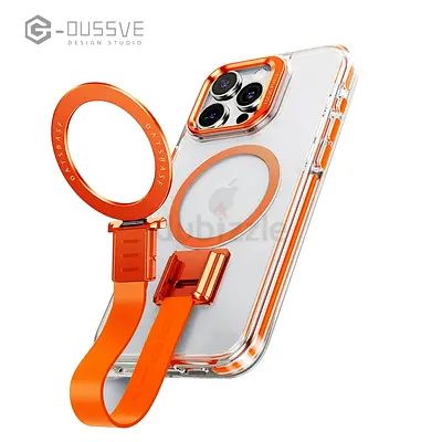 iPhone 17 Pro Max Orange iCase Magsafe Clear Case with Ring Stand