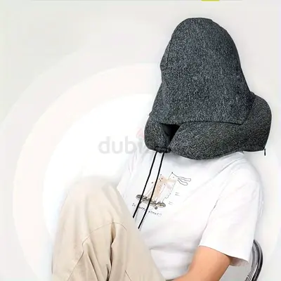 U - shaped Pillow Washable, Hooded Neck Pillow Travel U shaped Pillow